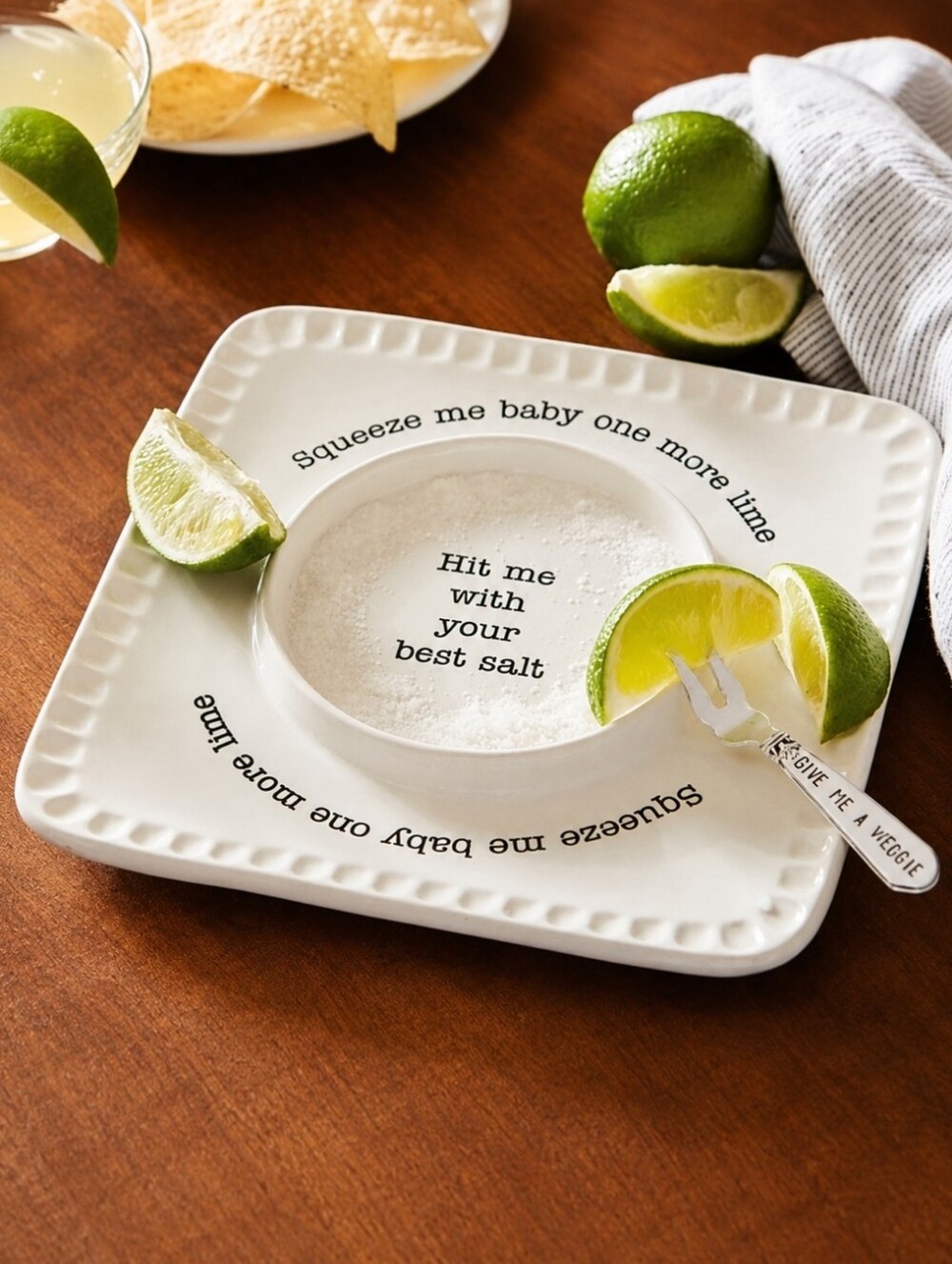 Mud Pie 2016 Margarita Rimmer Salt Rim Salting Lemon Lime Serving Plate Tequila